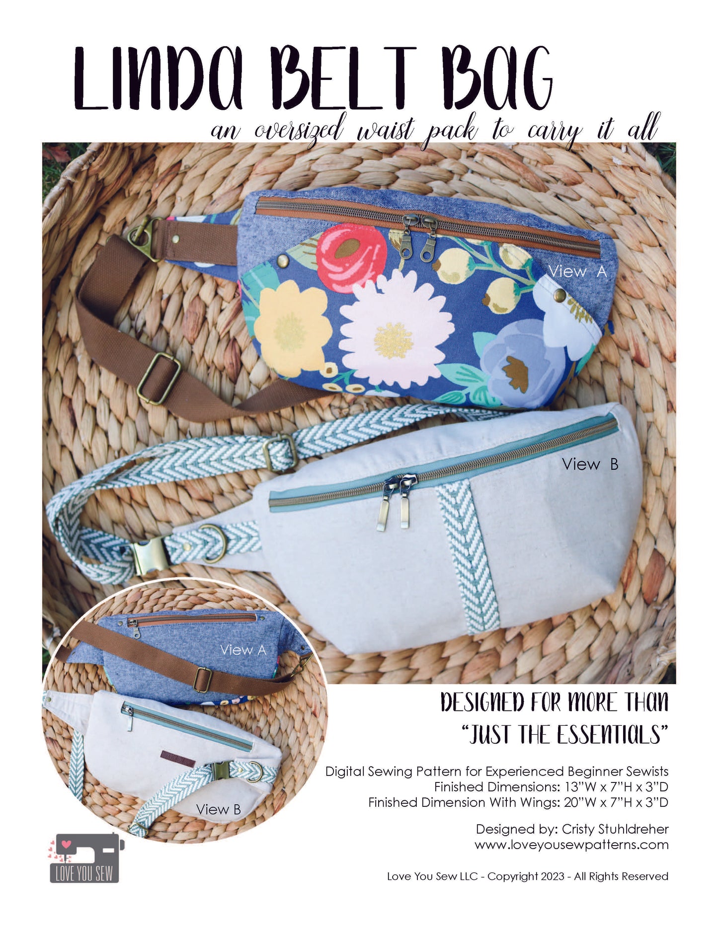 Linda Belt Bag PAPER Sewing Pattern
