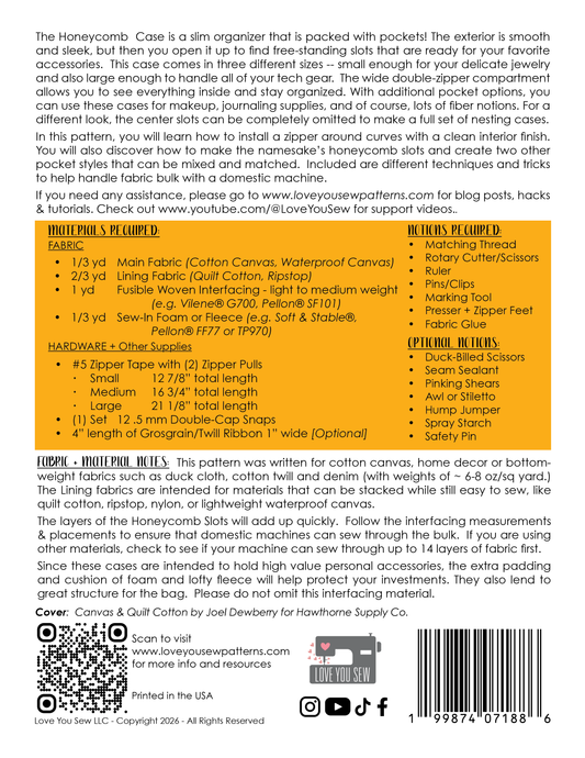 Honeycomb Case PAPER Sewing Pattern