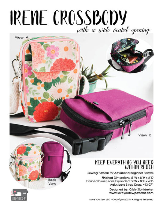 Irene Crossbody Bag PAPER Sewing Pattern