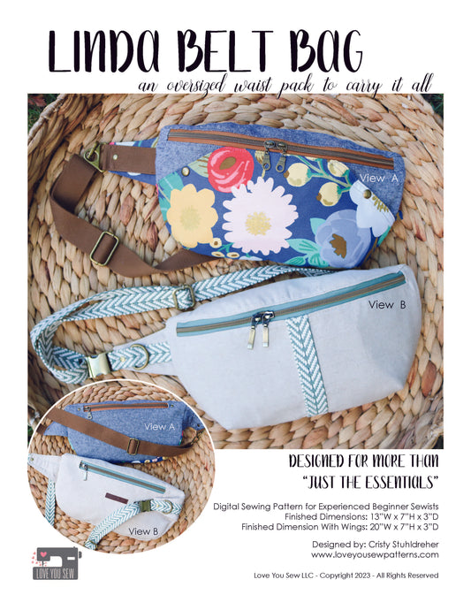 Linda Belt Bag PAPER Sewing Pattern