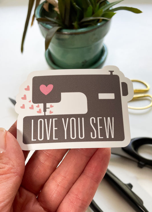 Love You Sew Logo Sticker