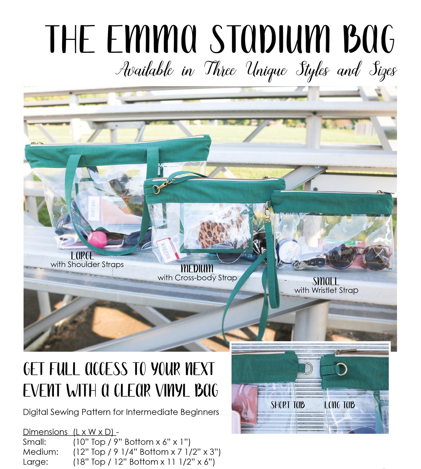 Emma Stadium Bag Digital Sewing Pattern