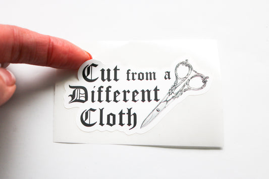 "Cut from a Different Cloth" Fundraising Sticker