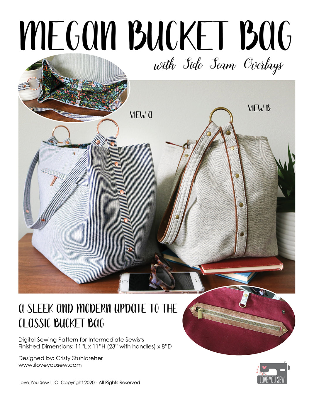 Megan Bucket Bag Digital Sewing Pattern
