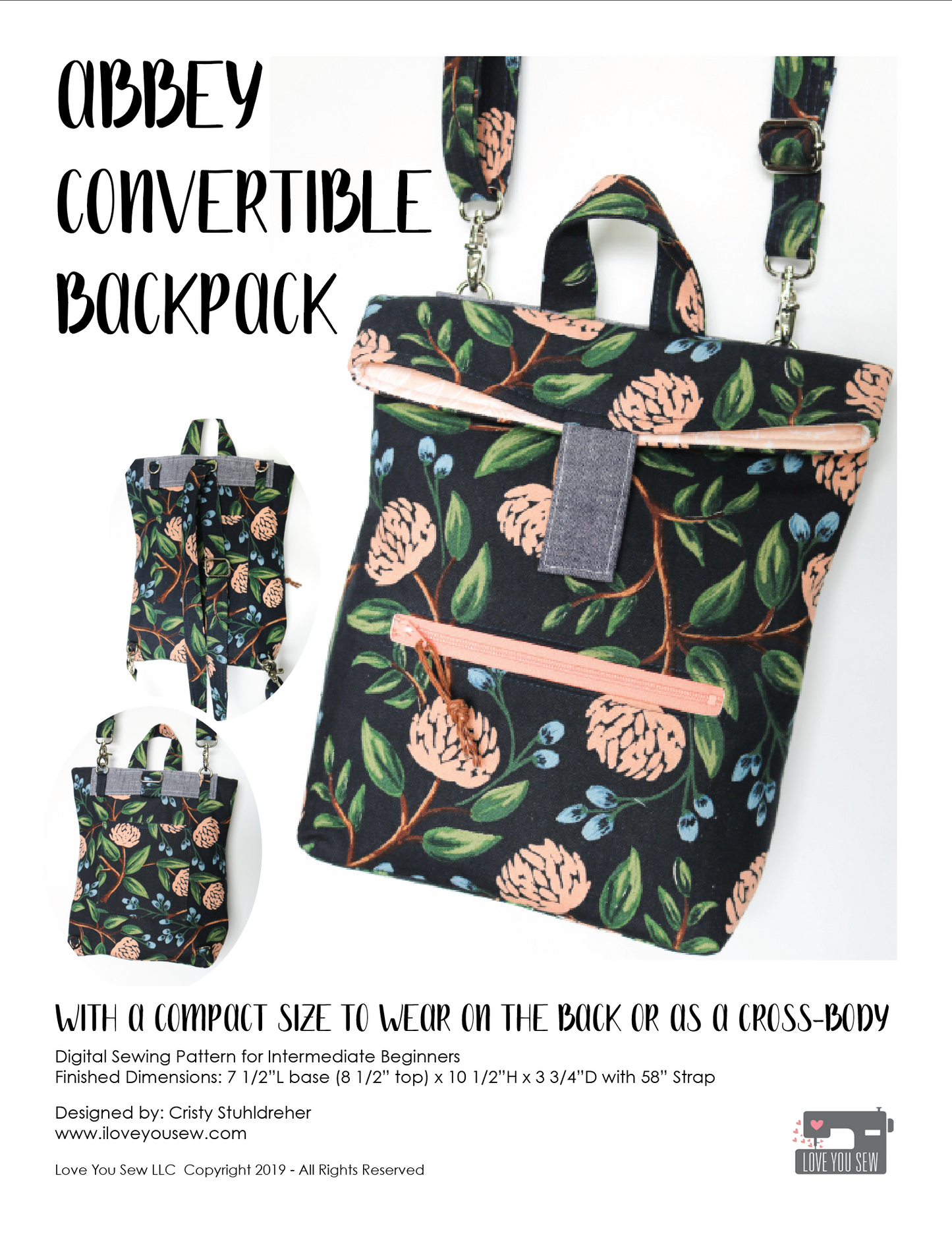Abbey Convertible Backpack Digital Sewing Pattern