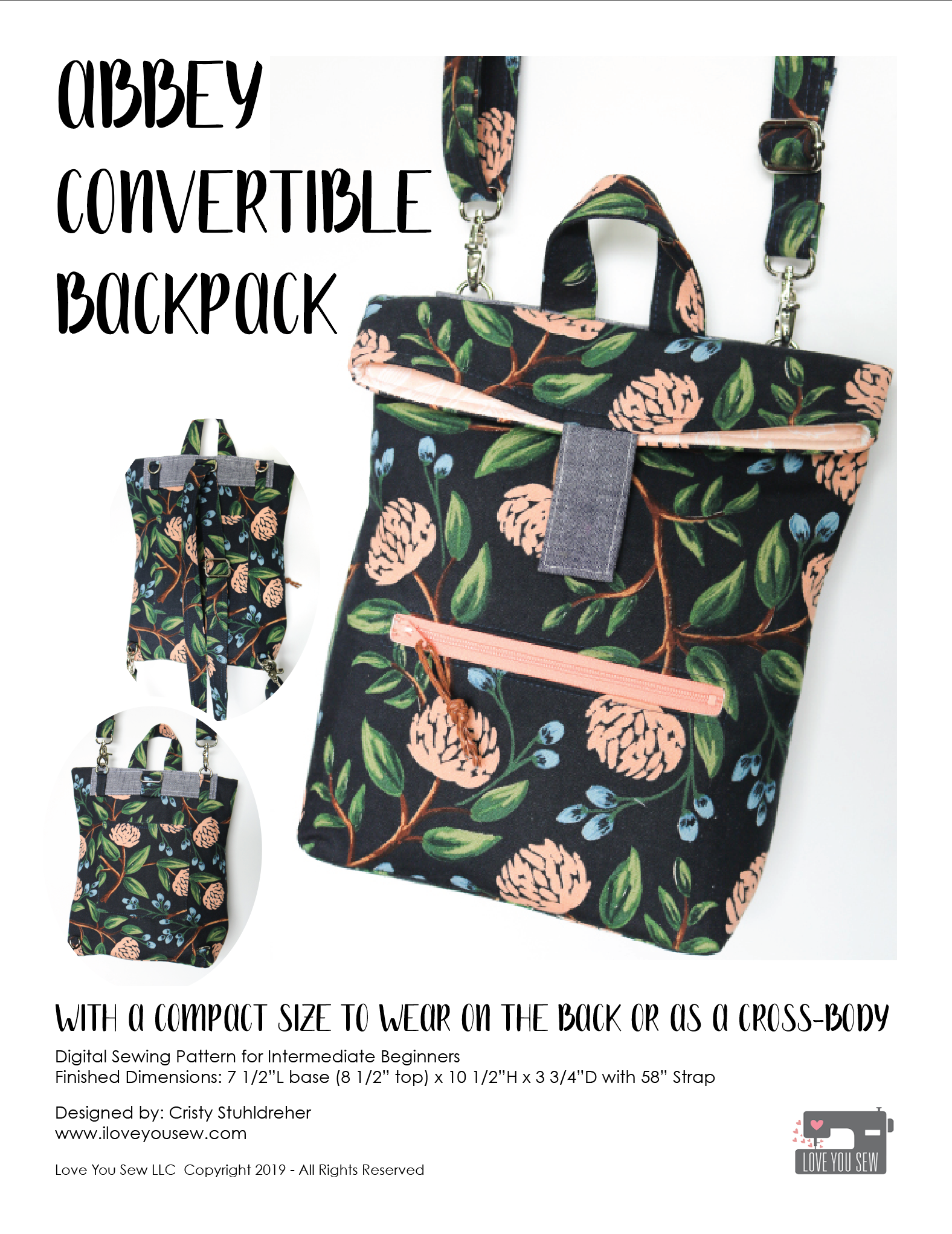 Abbey Convertible Backpack Digital Sewing Pattern – Love You Sew Patterns Abbey Convertible Backpack Digital Sewing Pattern – Love You Sew Patterns